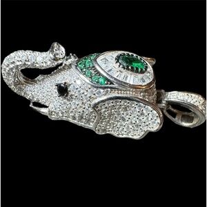 ELEPHANT PENDANT STERLING SILVER DESIGNER HALLMARKED SIGNED 925 CN FZN